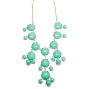 Teal green bubble statement necklace
